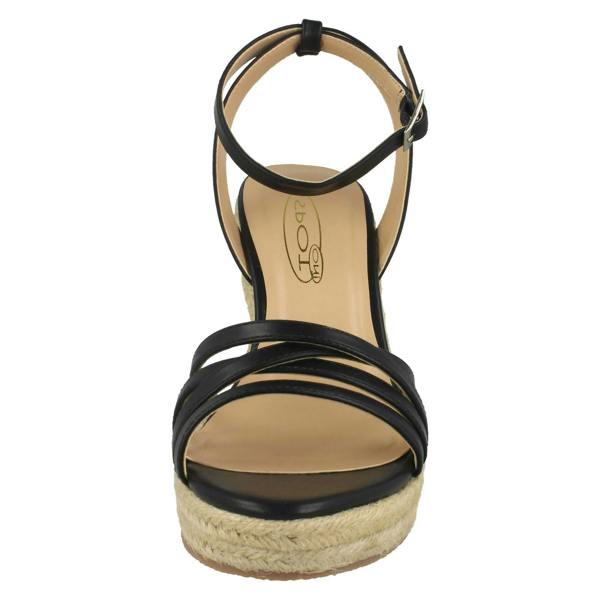 Spot On Ladies Spot On Rope Wedge Strappy Sandals F2275