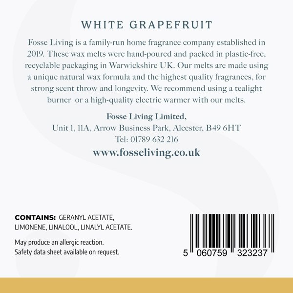 Fosse Living White Grapefruit Wax Melts - 16 Pack