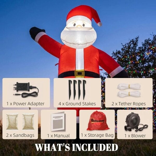 Bobobiy 5ft Christmas Inflatable Velvet Look Santa Claus with Welcoming Gesture