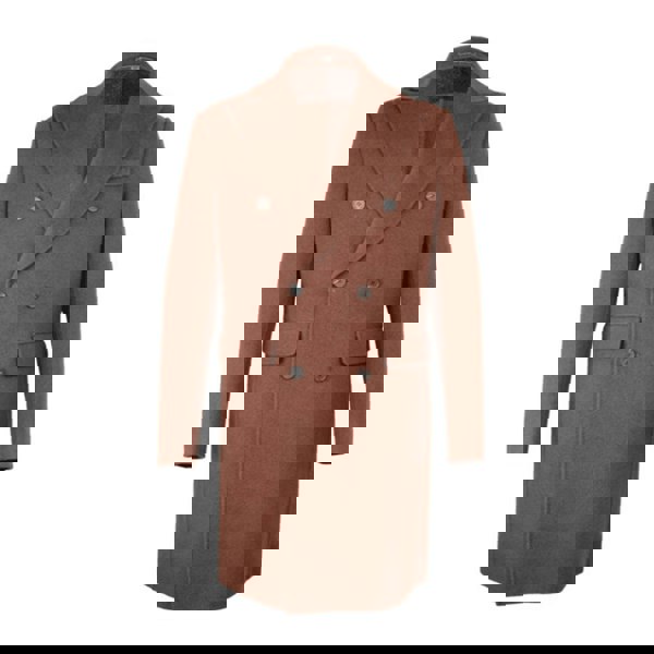 David WeJ DW Signature Double Breasted Wool Overcoat - Brown