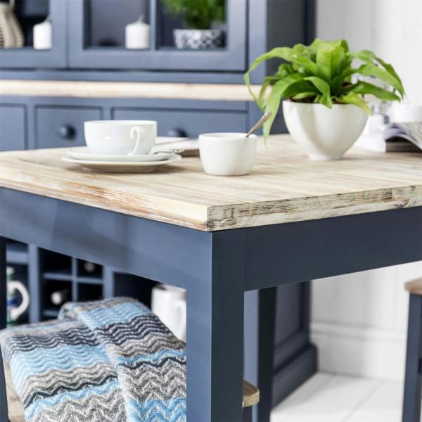 Statement Furniture Florence Square Extendable Kitchen Dining Table, Drop Down Leaf Small Table