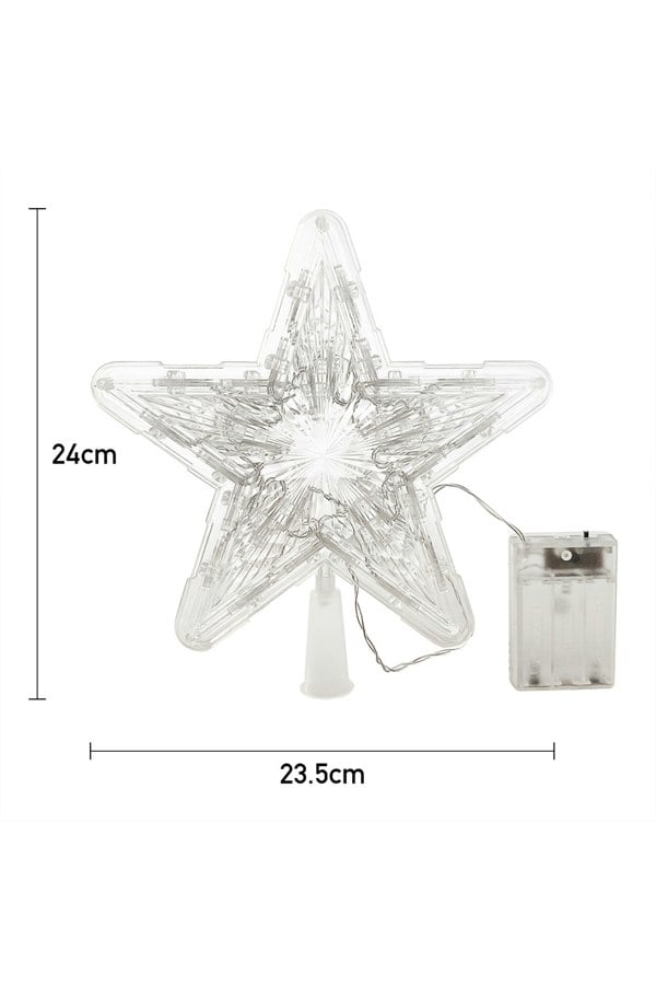Living and Home 9.45in Christmas LED Star Tree Topper Colorful Flash Xmas Tree Decoration