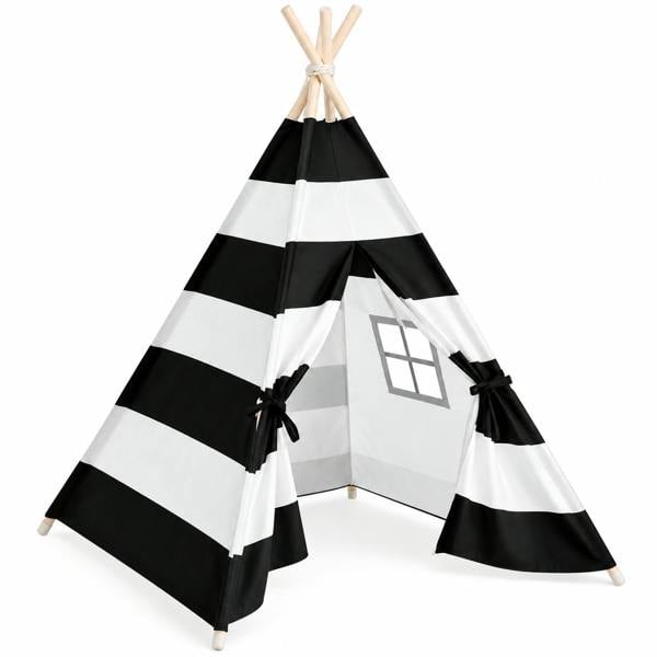 ATEK Kids Teepee Play Tent Black & White Indoor Outdoor Children’s Playhouse