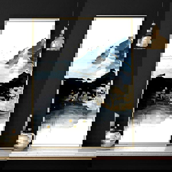 Blue Living Room Wall Art | Set of 3 wall art prints