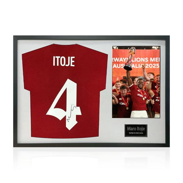 Maro Itoje Signed British & Irish Lions 2025 Shirt Classic Frame