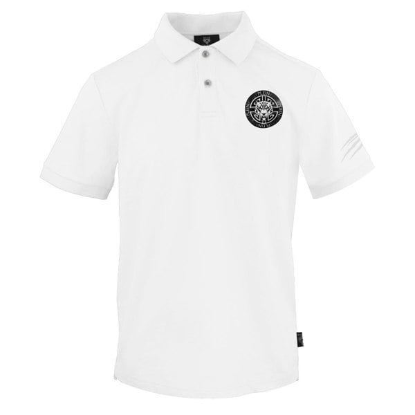 Plein Sport Circle Emblem Logo White Polo Shirt S