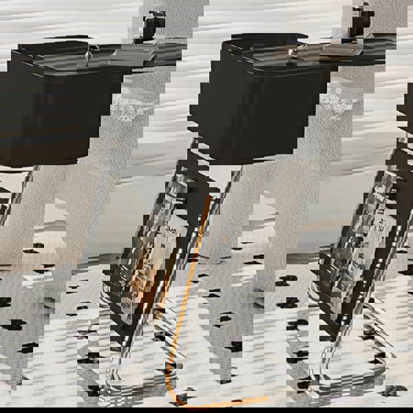 Nikolas Side Table With Storage, Black-Weilai Concept-Weilai Concept