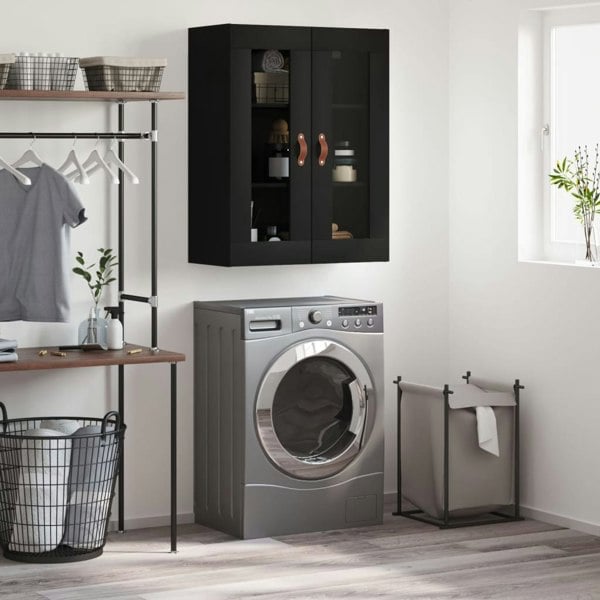 Berkfield Wall Mounted Cabinet Black 69.5x34x90 cm