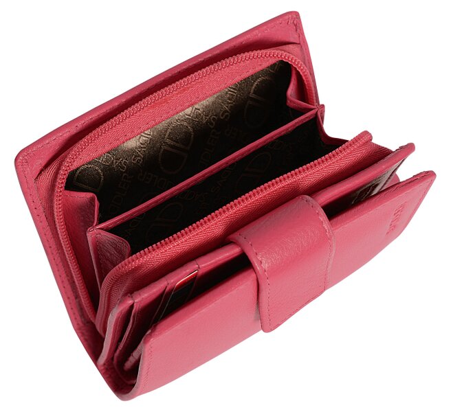 SADDLER EMILY Handmade Leather Mid-Size Wallet – RFID Protected | 10 Card Slots, Secure Tab Closure & Zipped Coin Pocket | Gift Boxed