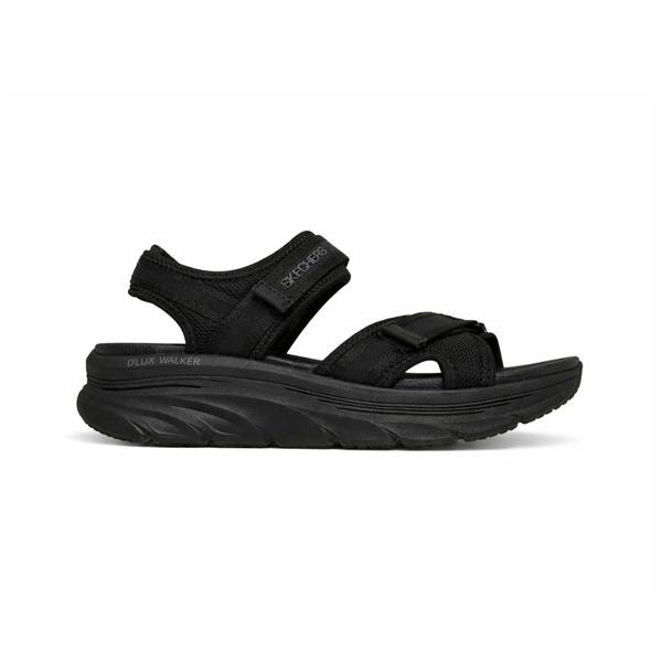 Skechers D'LUX WALKER Ankle Strap Sandals Sandals   in  Black