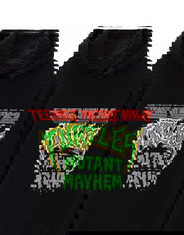 Teenage Mutant Ninja Turtles Mens Black Mutant Mayhem Logo Hoodie