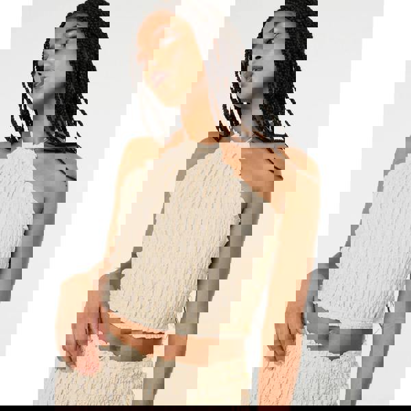 Pink Vanilla Shirred Halterneck Top