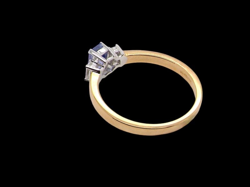 Vintage Tom A Tanzanite and Diamond three stone ring