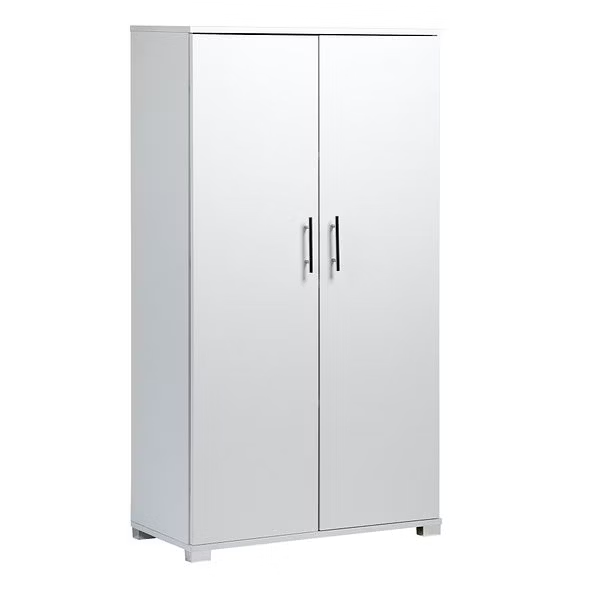 MMT Furniture Designs Beech Wooden 2 Door Lockable Storage Cabinet - 140 cm Tall Shoe Garage Storage, Filing Cabinet