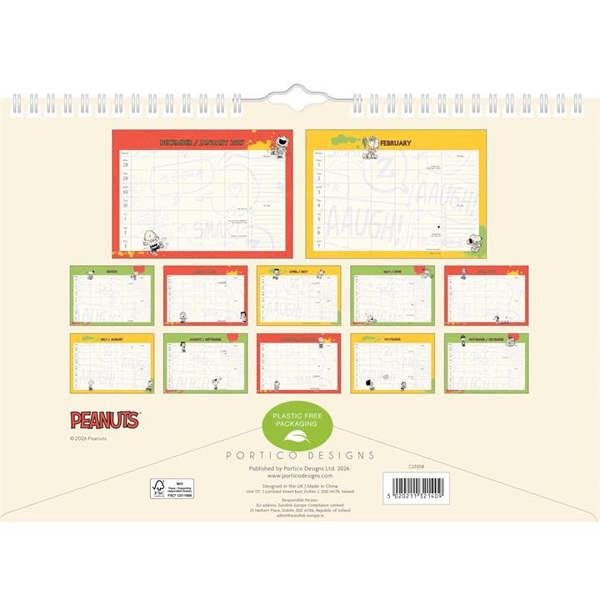 Peanuts A4 Family Planner 2027, Family Planners, Week To View, Entertainment, Gift