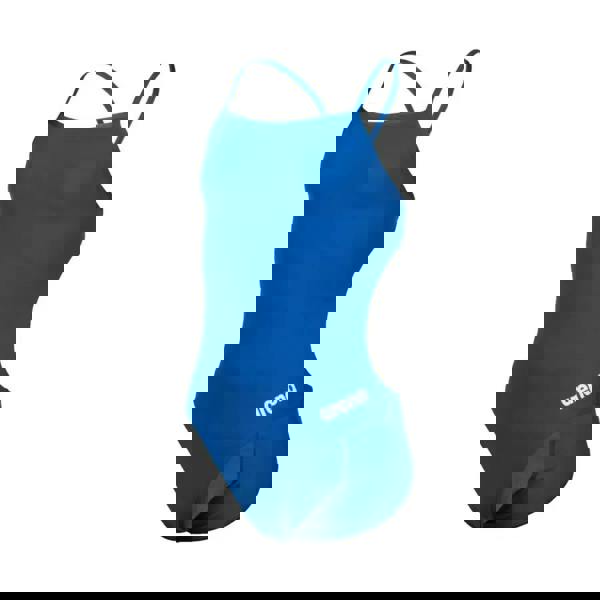 Royal blue Arena Girls Team Challenge solid swimsuit with white accents