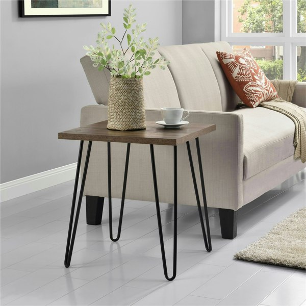 Dorel Home Owen Retro End Table in Walnut Look
