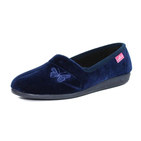 Lunar Womens/Ladies Butterfly Slippers - Navy - 