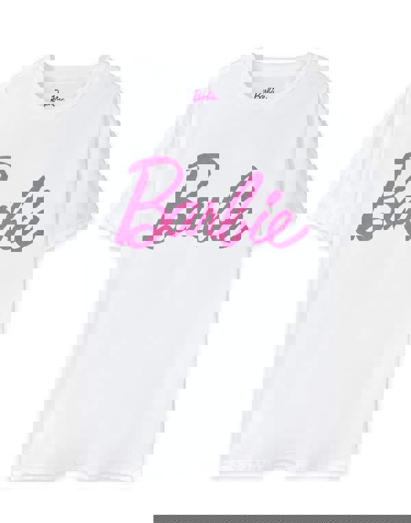 Barbie Womens White Classic Logo Short Sleeved T-Shirt