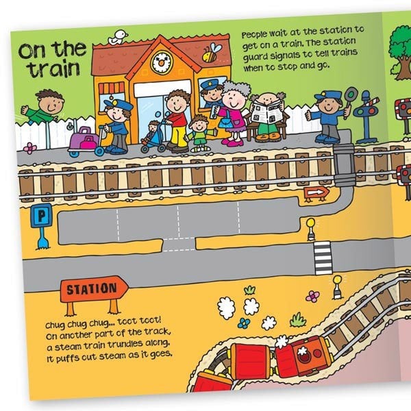 Convertible Train – Sit-in Train & Playmat & Storybook for Preschoolers