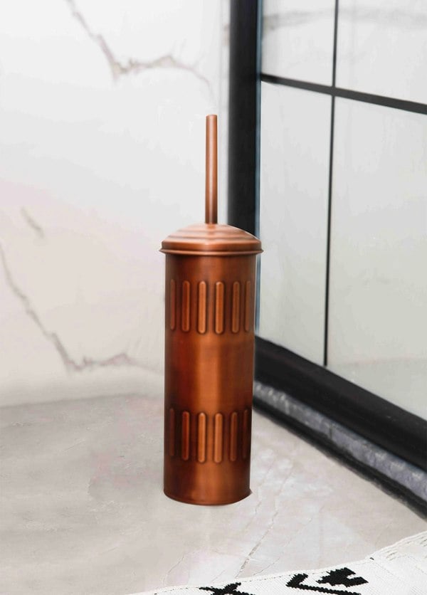 Rozi Copper Toilet Brush And Holder