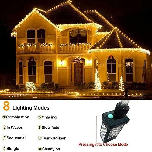 Warm White LED Icicle Christmas Lights Range with 8 Modes, Timer and Memory Function image 5