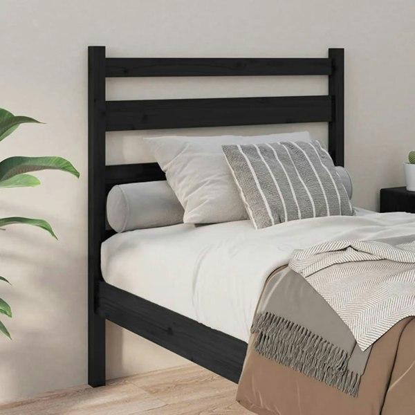 Berkfield Bed Headboard Black 81x4x100 cm Solid Wood Pine