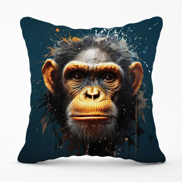 Warren Reed Splashart Realistic Monkey Face Cushions