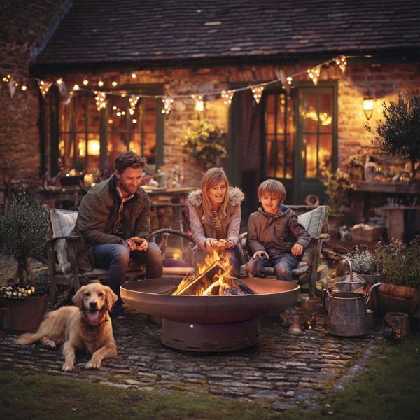 Nicoman Heavy-Duty Pre-Rusted Metal Corten Steel Round Firepit