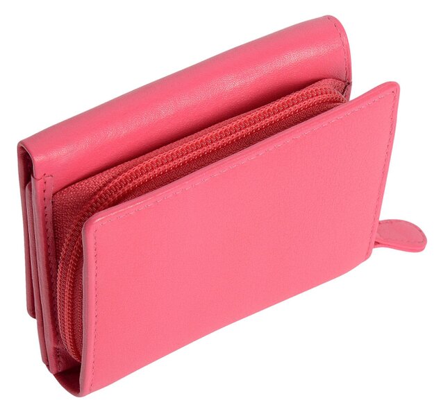SADDLER CARLA Handmade Leather Compact Trifold Purse – RFID Protected | 5 Card Slots, ID Window & Zipped Coin Pocket | Gift Boxed