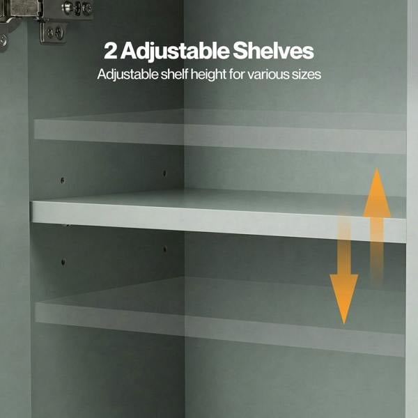Levede Tall Bathroom Cabinet Narrow Storage Cupboard Adjustable Fluted 3 Tier