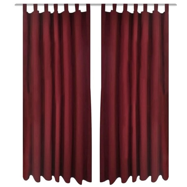 Berkfield 2 pcs Bordeaux Micro-Satin Curtains with Loops 140 x 225 cm