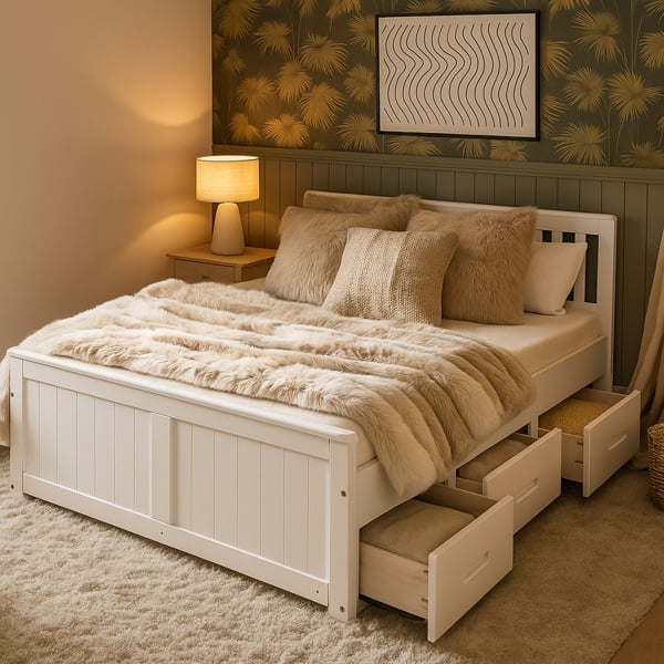 Mission Waxed Pine Storage Bed with 6 Drawers Small Double | Double