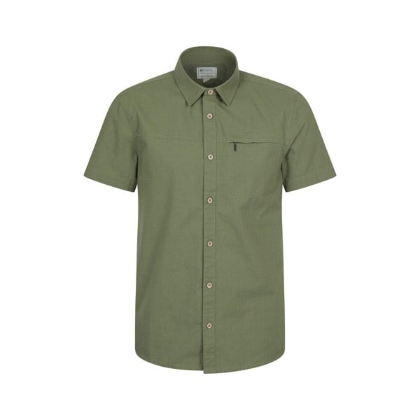 Mountain Warehouse Mens Coconut Slub Short-Sleeved Shirt - Dark Green