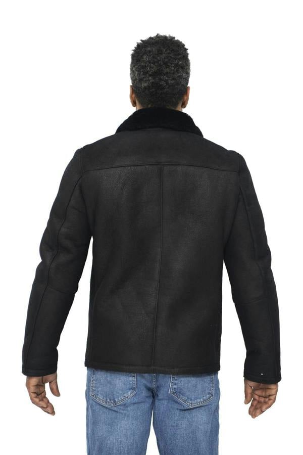 Infinity Leather Mens Sheepskin Biker Bomber Jacket-Agboville