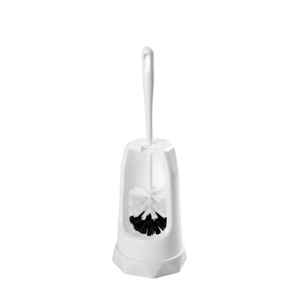 SupaHome Semi Enclosed Toilet Brush & Holder - White - 