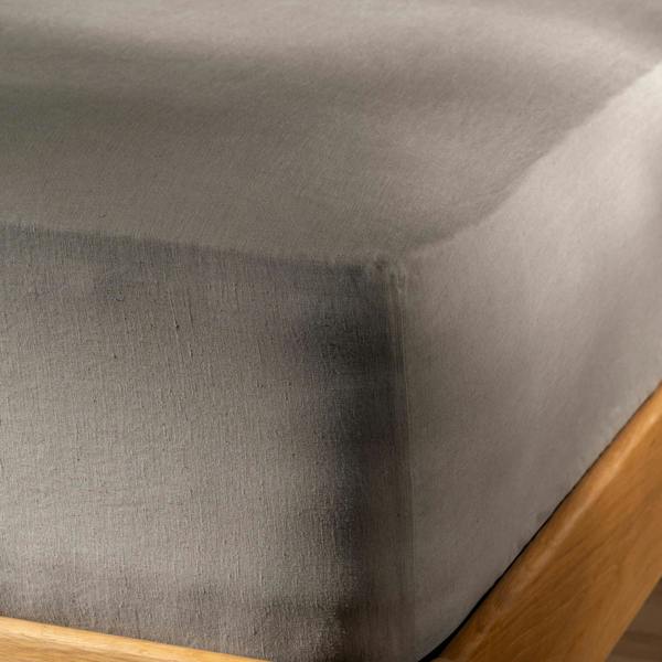 Mocha French Linen Bedding and Bed Sheets - breathable, close-up detail 2 | Soak and Sleep