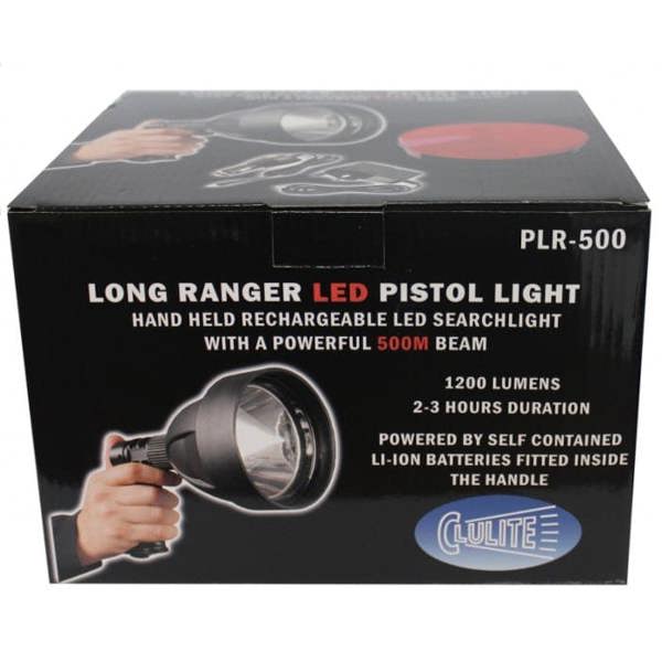 Clulite PLR-500 Rechargeable Handheld Spotlight Long Ranger Pistol Light  500m Bream