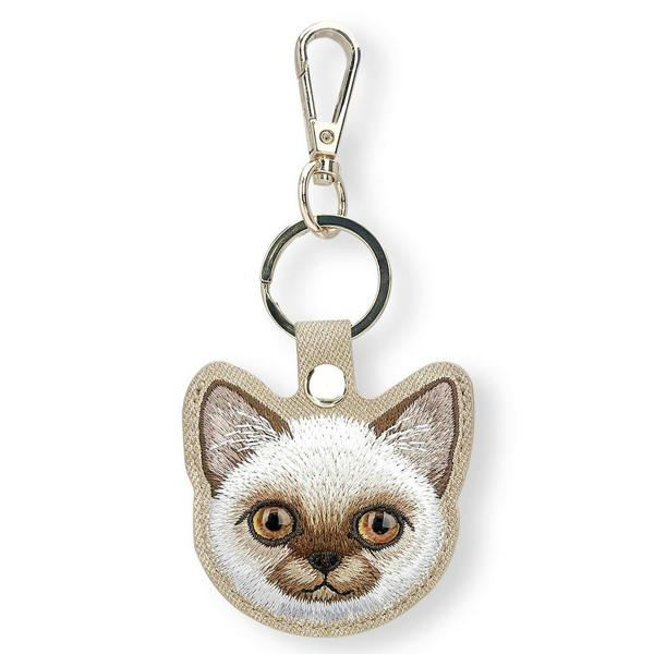 Nimmy Friends Nimmy Big Eye Cute Pet Siamese Cat Face Airtag Keychain Brown -  N-XDY-YSK-026