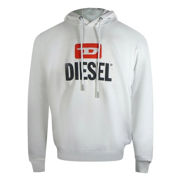 Diesel New D Logo White Hoodie