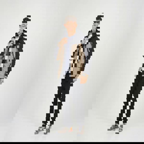 Brave Soul Stone Colour Block Hooded Jacket - Stone Image 3