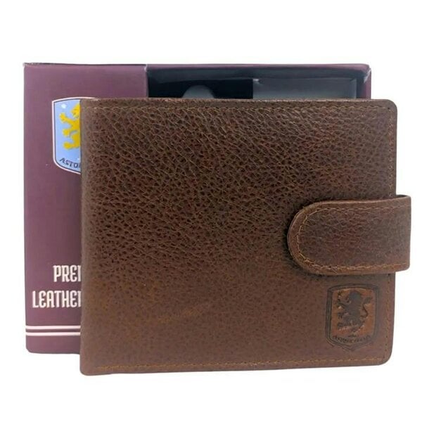 Aston Villa FC Premium Brown Leather Wallet, Purses & Wallets, Sports, Gift