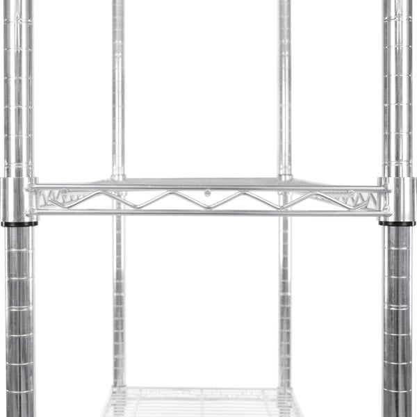Sturdy silver wire racking shelf with a cross-braced design, measuring 45cm x 90cm x 180cm, ideal for storage and organization