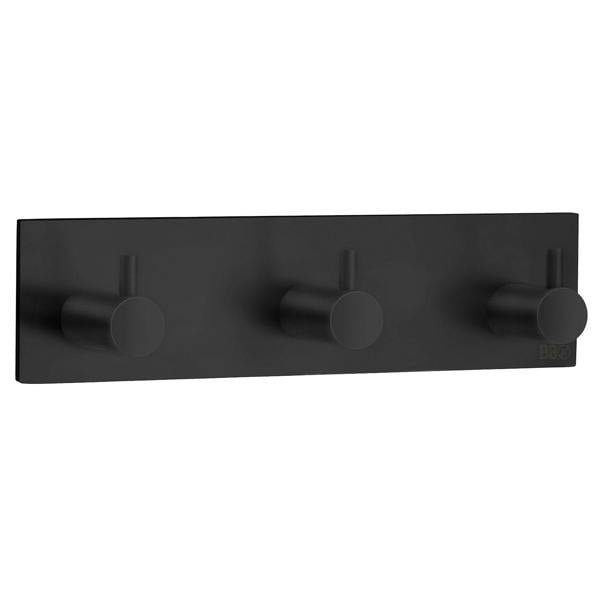 Black stainless steel triple towel hook