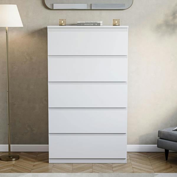 Vida Designs Denver 5 Drawer Chest, Black