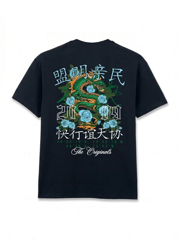 London Attitude Original Creators Dragon Graphic Heavyweight Oversized T-Shirt