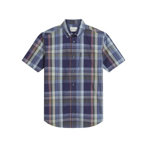 Ben Sherman Mens Block Check Shirt - Twilight Denim