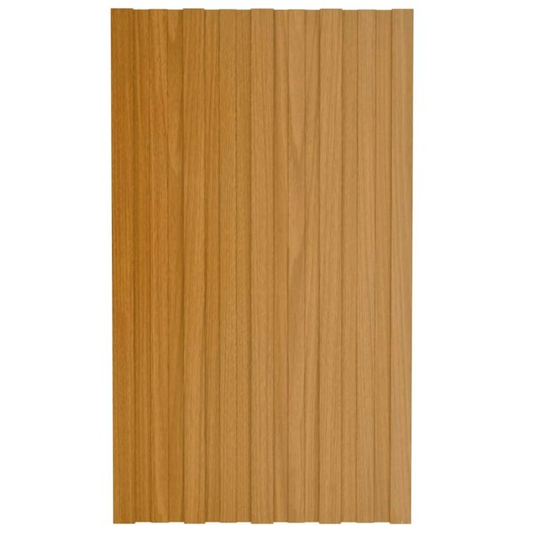 Berkfield Roof Panels 12 pcs Galvanised Steel Light Wood 80x45 cm