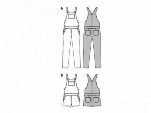 Burda Sewing Pattern 6599 Dungarees For Women, 6 to 18 - Intermediate