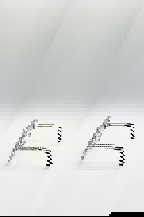 SVNX Pearl Sunglasses in Silver Grey